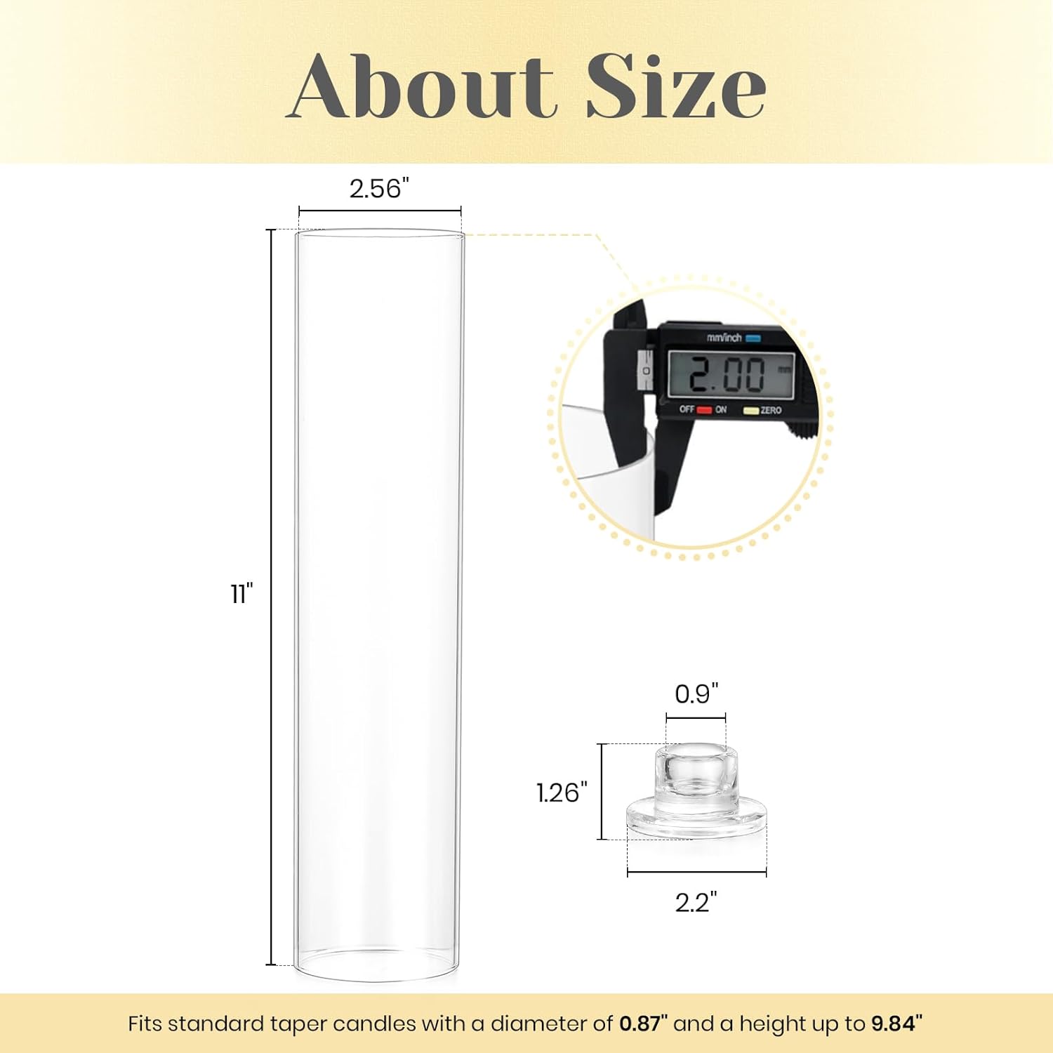 Hewory Hurricane Glass Candlestick Holders : 6 Pcs Clear Taper Candle Holders for Candlesticks - Hurricane Glass Candle Stick Candle Holders Bulk for Table Centerpiece Wedding Christmas Home Decor