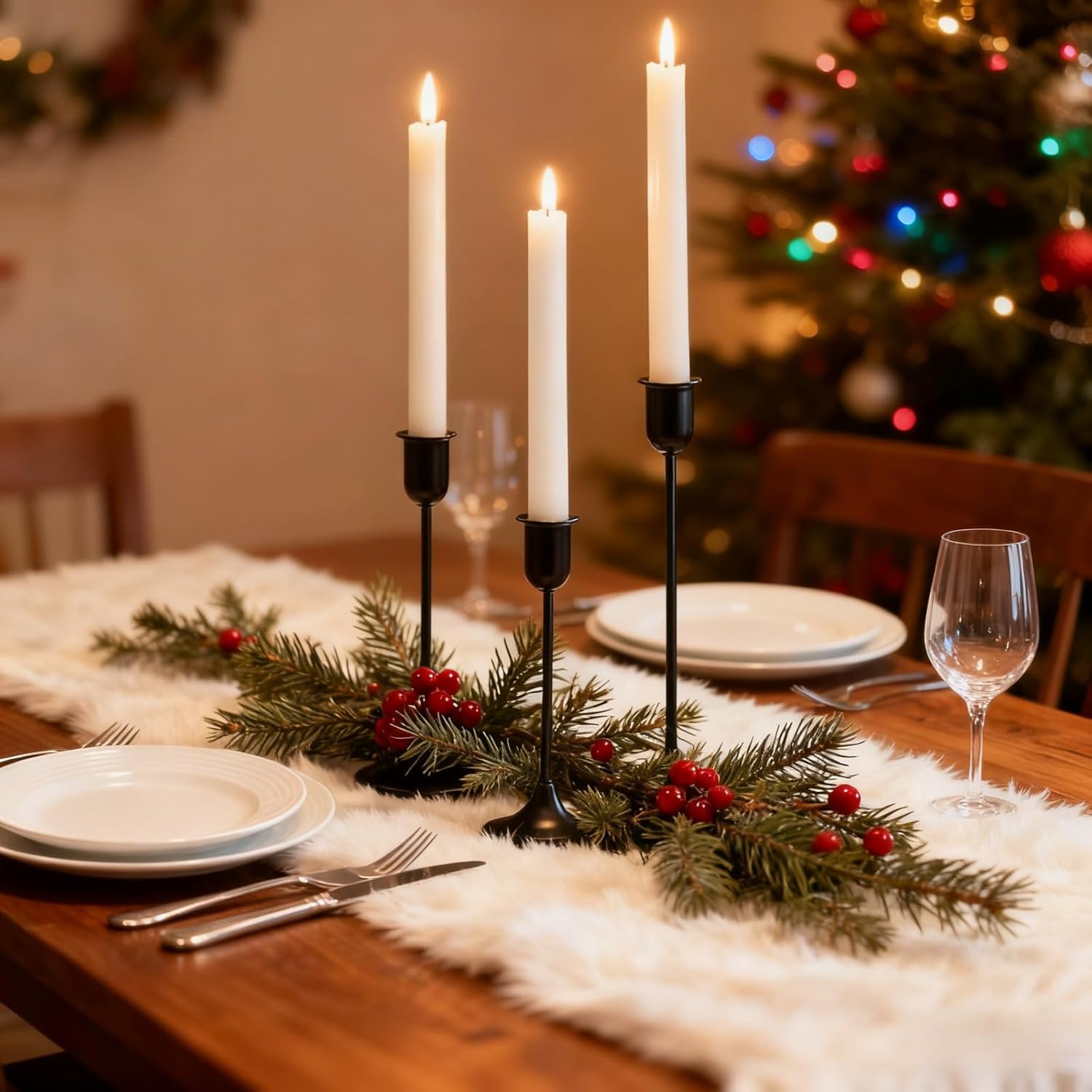 Gold Hurricane Candle Holders Set of 6, Tall Metal Windproof Glass Taper Candle Holder for Candlestick, Candle Sticks Decor, Table Centerpieces for Wedding, Candlelit Dinner Party Fireplace Decoration