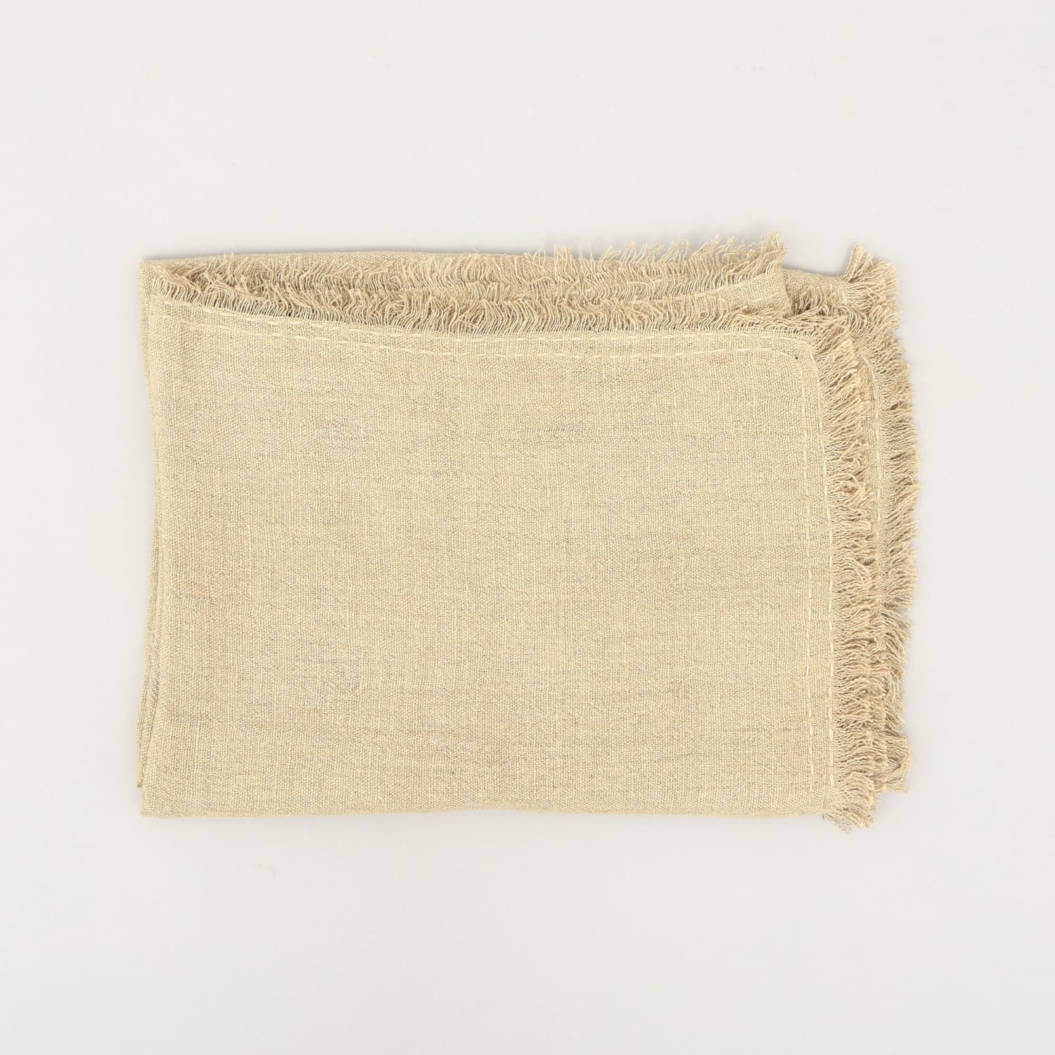 Stonewashed Linen Woven Throw Blanket with Fringe – 52X68 - Artisan Detailing - Cozy Comfort for All Seasons