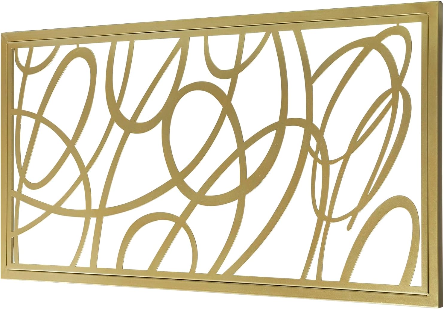 MyGift 44 x 22 Large Gold Metal Minimalist Abstract Laser Cut Design Wall Art, Suitable for Hotel Living Room Office Accent Home Decor, Ready to Hang Panel