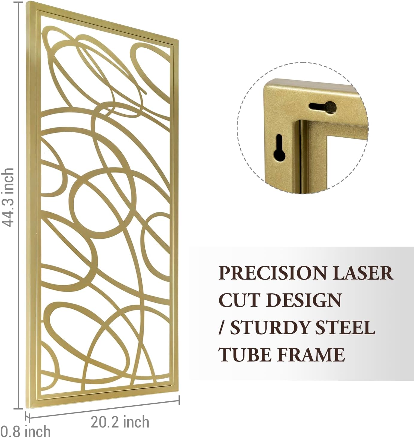 MyGift 44 x 22 Large Gold Metal Minimalist Abstract Laser Cut Design Wall Art, Suitable for Hotel Living Room Office Accent Home Decor, Ready to Hang Panel