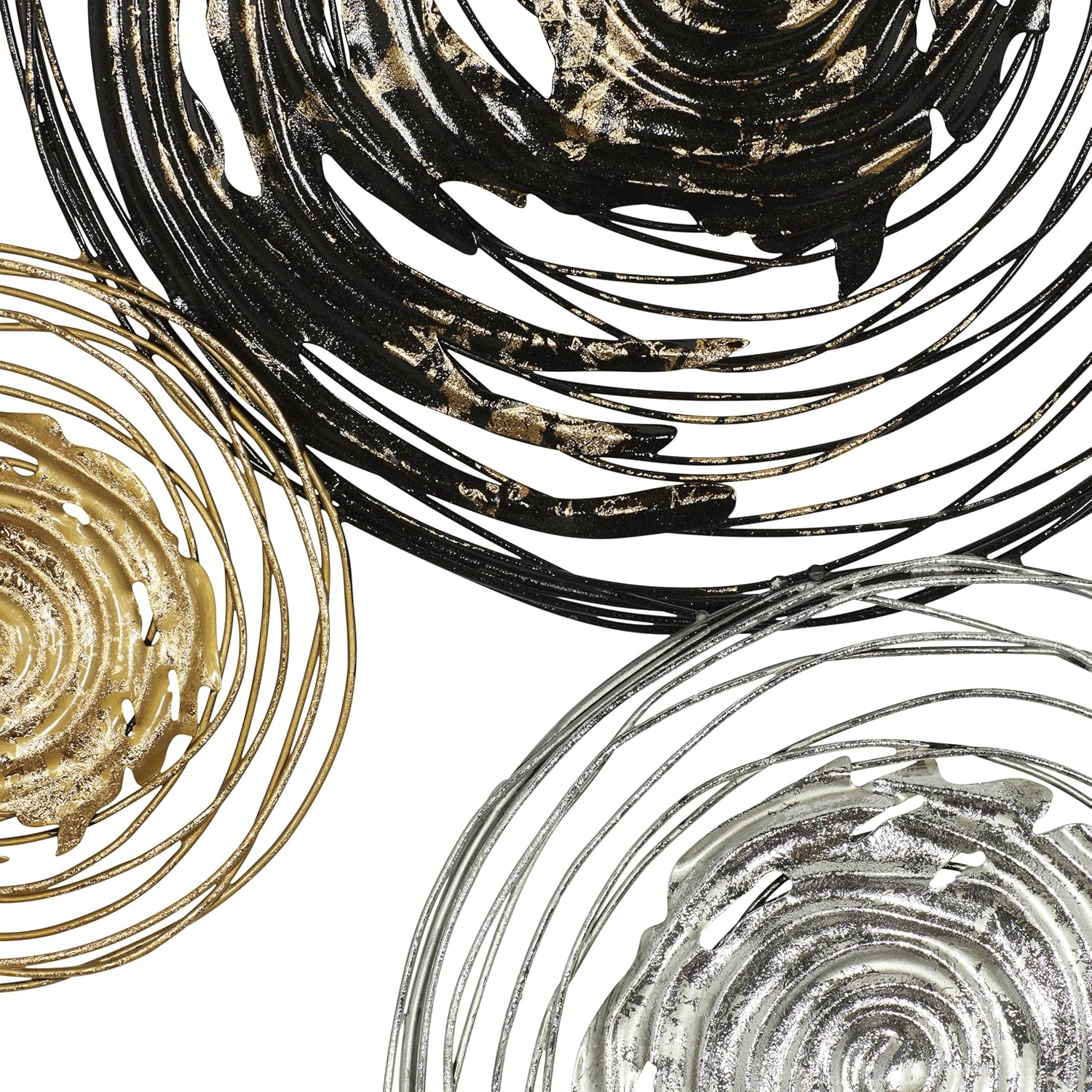 Deco 79 Metal Plate Home Wall Decor Wall Sculpture with Textured Pattern, Wall Art 42" x 1" x 27", Gold