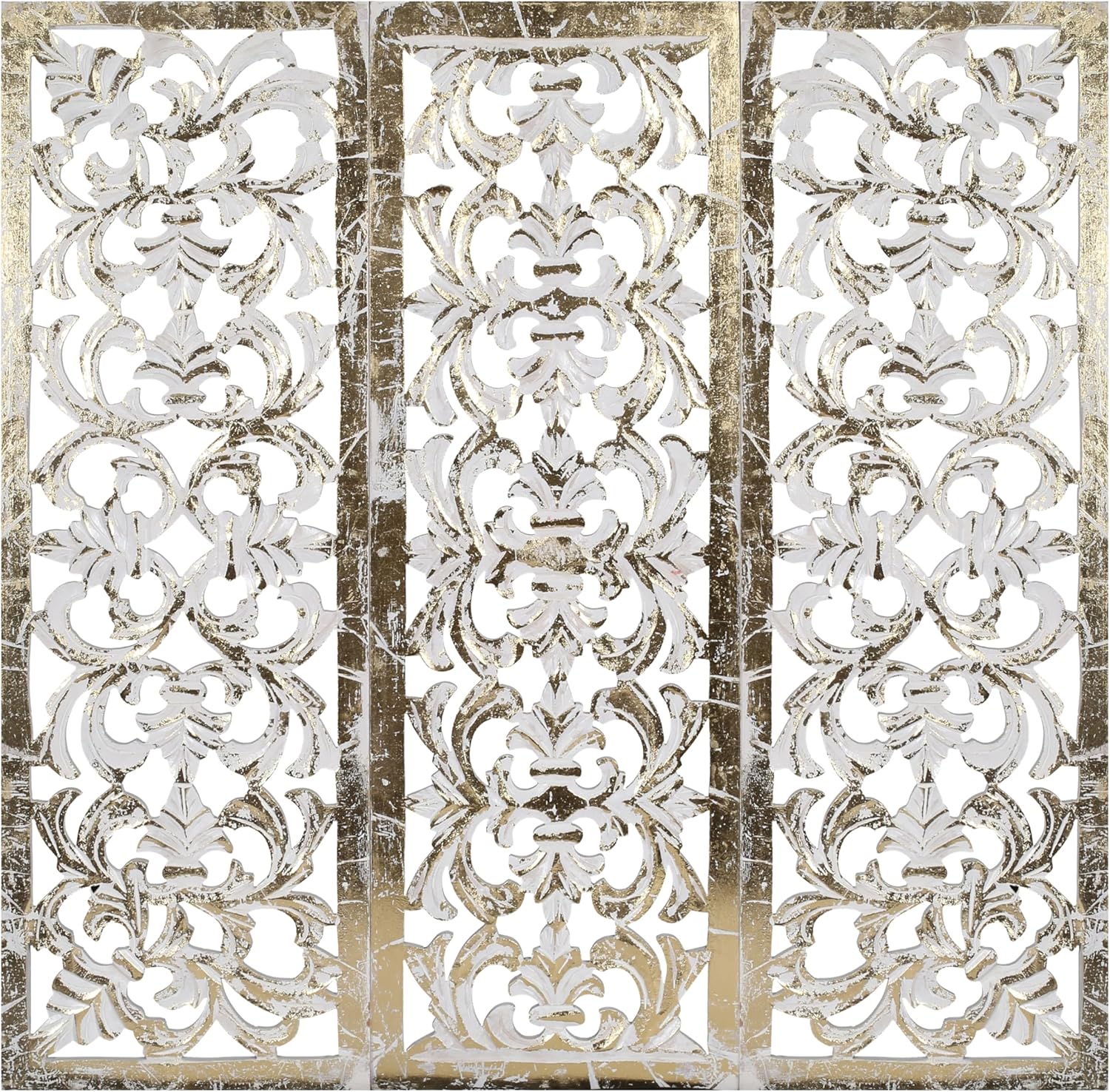 The Wooden Town Wall Hanging Plaques - Wall Plaque Wall Décor Plaques Set of 3-36 x 12 Inch - Burnt, Elegant Sculpture Wall Décor Panel to Enhance the Décor of Your Room or Office