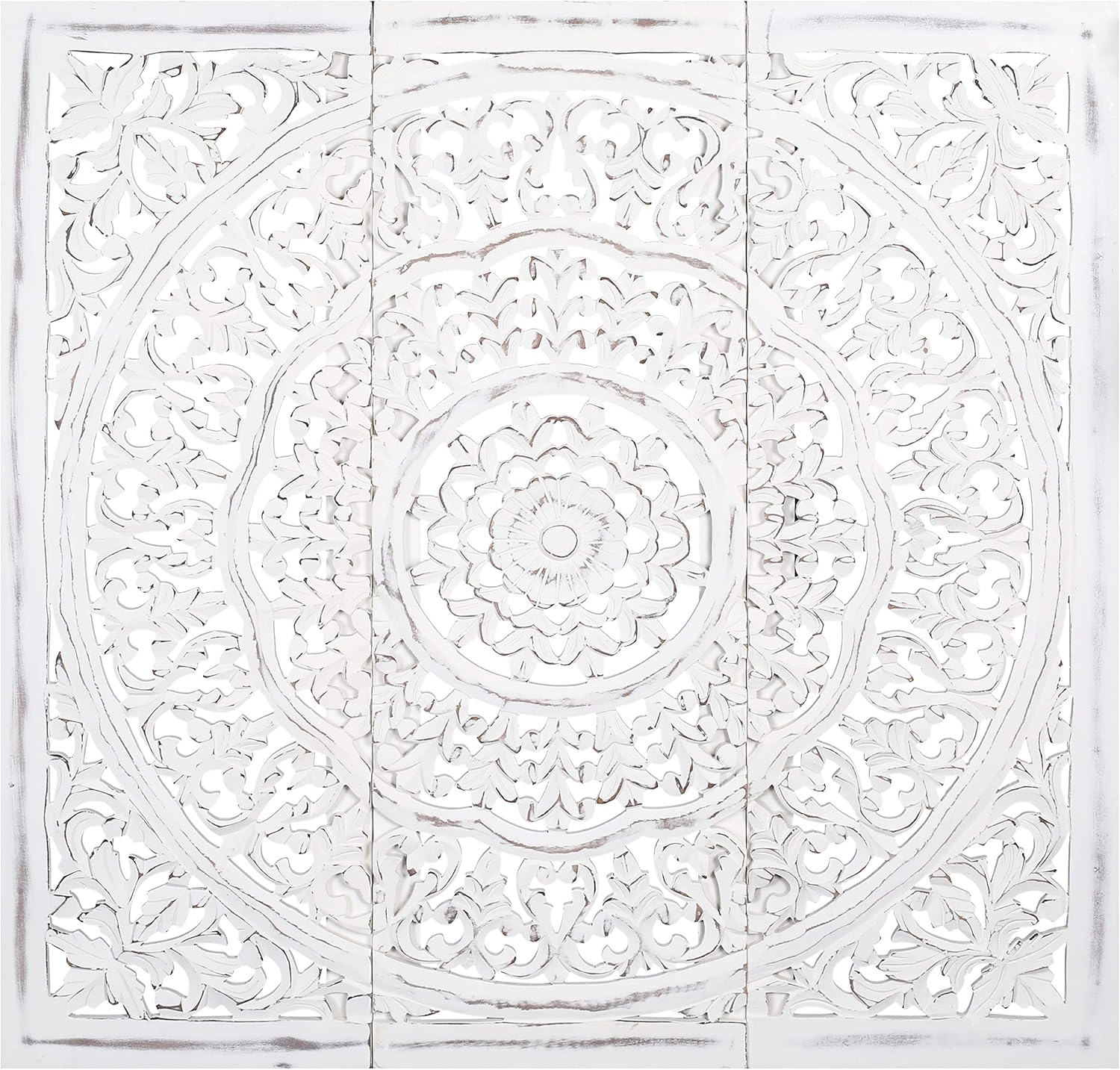 The Wooden Town Wall Hanging Plaques - Wall Plaque Wall Décor Plaques Set of 3-36 x 12 Inch - Burnt, Elegant Sculpture Wall Décor Panel to Enhance the Décor of Your Room or Office