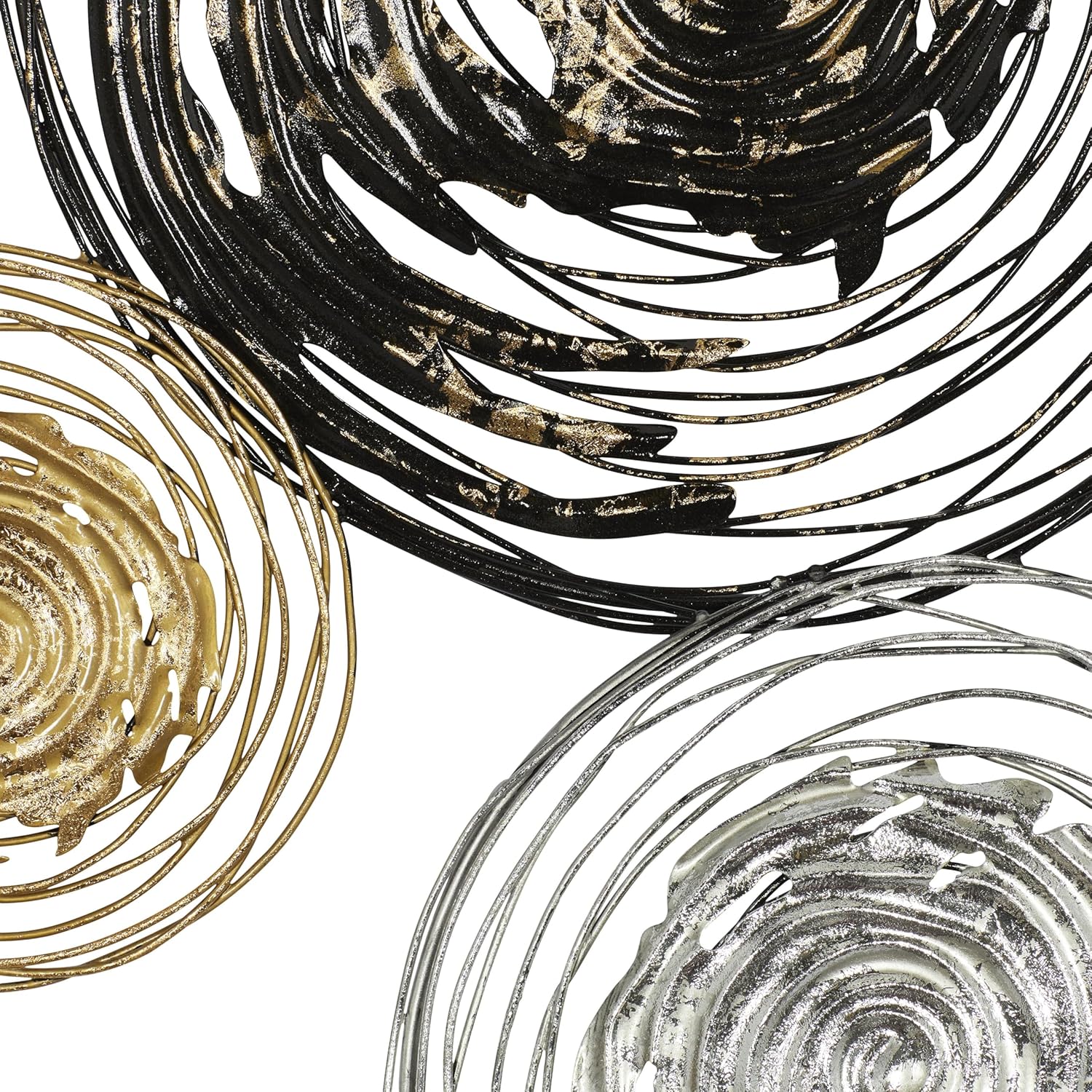 Deco 79 Metal Plate Home Wall Decor Wall Sculpture with Textured Pattern, Wall Art 42" x 1" x 27", Gold