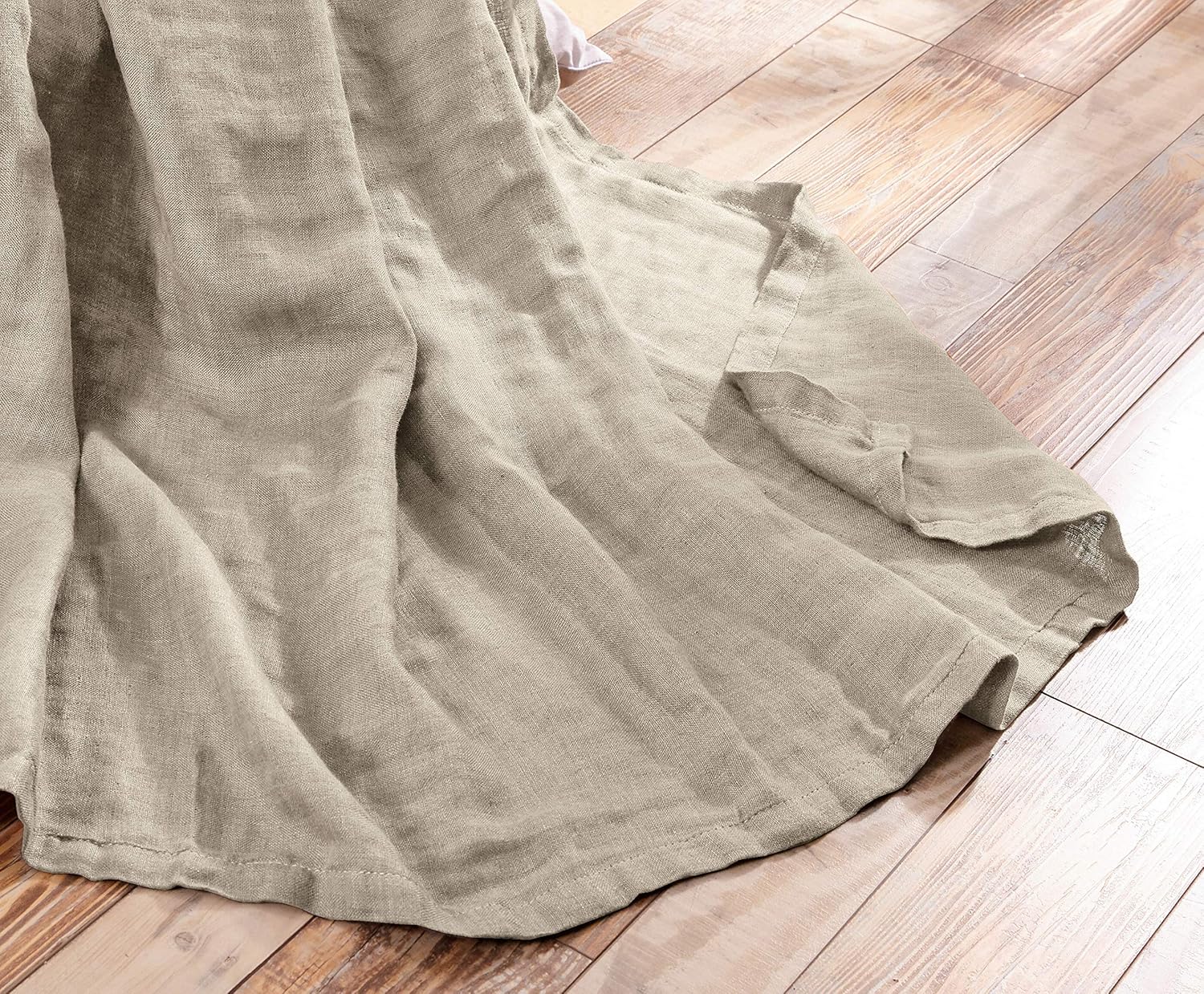 Chezmoi Collection Brussels Belgian Flax Linen Throw Blanket, 50" x 70" - Pre-Washed Super Soft Lightweight Breathable Summer Blanket Undyed Linen Color for Living Room Couch & Bed